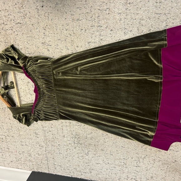 Free People M EUC burnout Velvet green with purple fringe - Picture 7 of 13